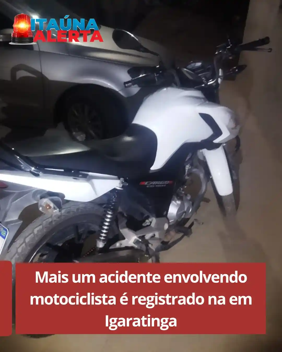 Motociclista fica ferido em acidente na MG-430 em Igaratinga