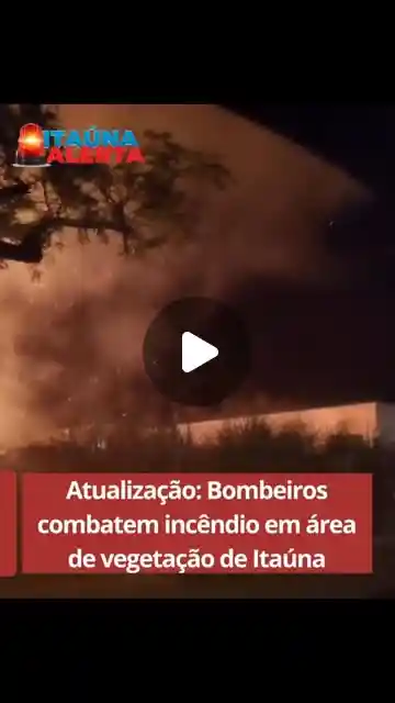 Bombeiros combatem incêndio em área de vegetação