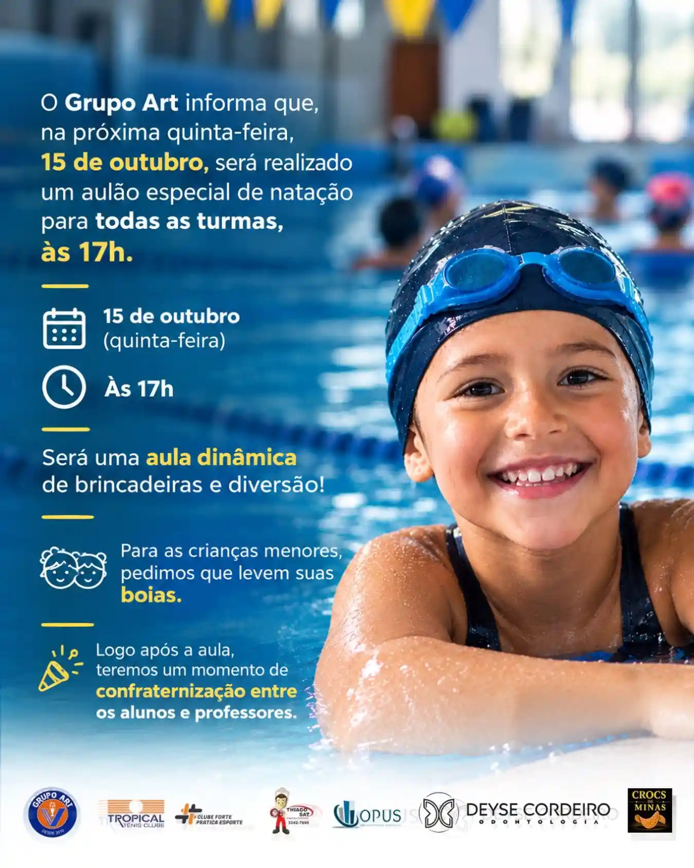 Aulão especial de natação no Tropical Tênis Clube