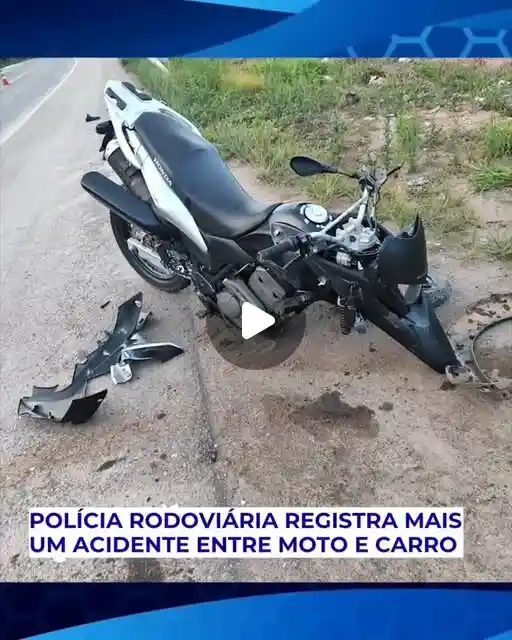 Acidente entre moto e caminhonete na BR 494