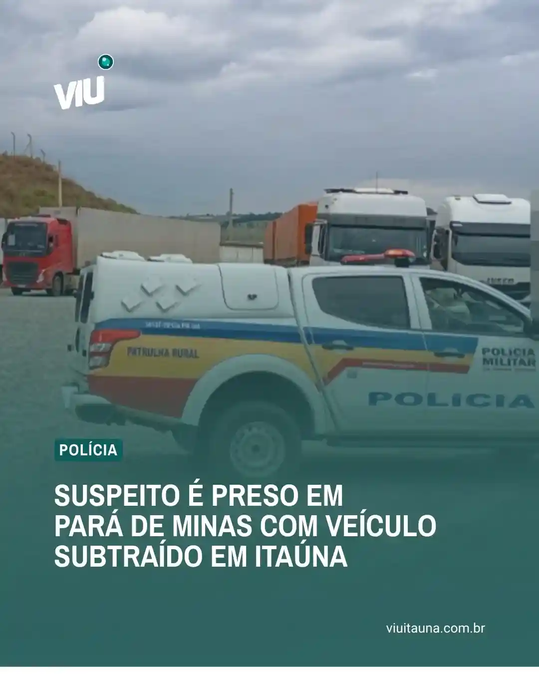 Suspeito preso com veículo roubado em Pará de Minas