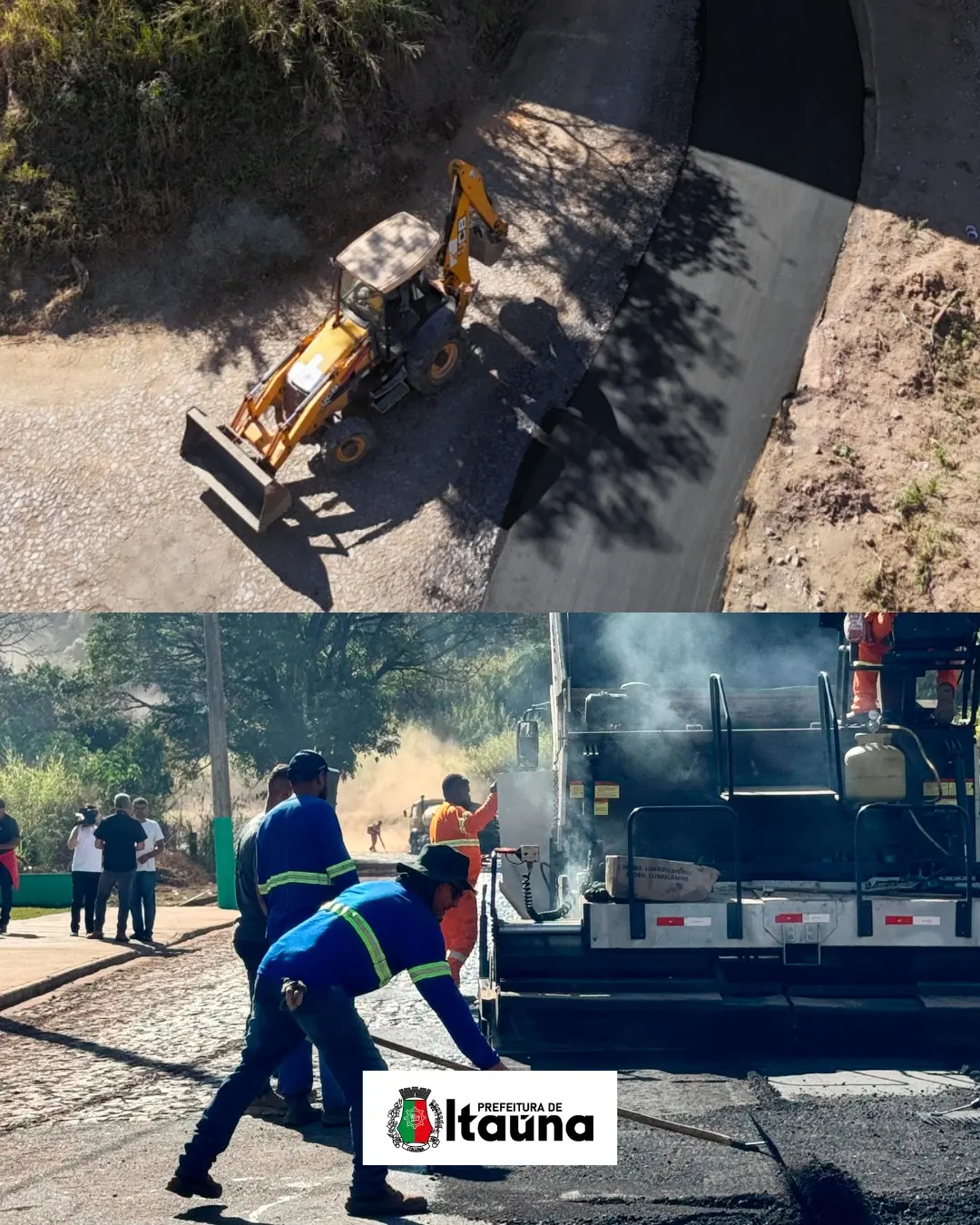 Obra de pavimentação asfáltica na Avenida Lenhita