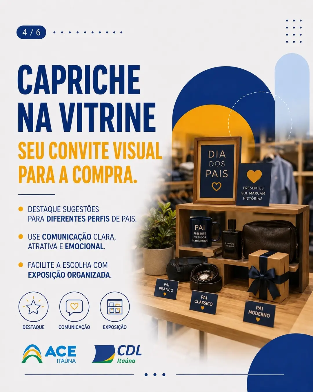 Dicas para o Dia dos Pais no Comércio de Itaúna