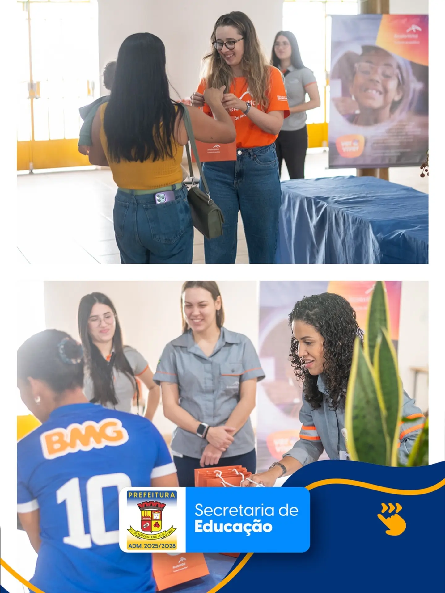 Entrega de óculos a alunos da rede municipal em Mateus Leme