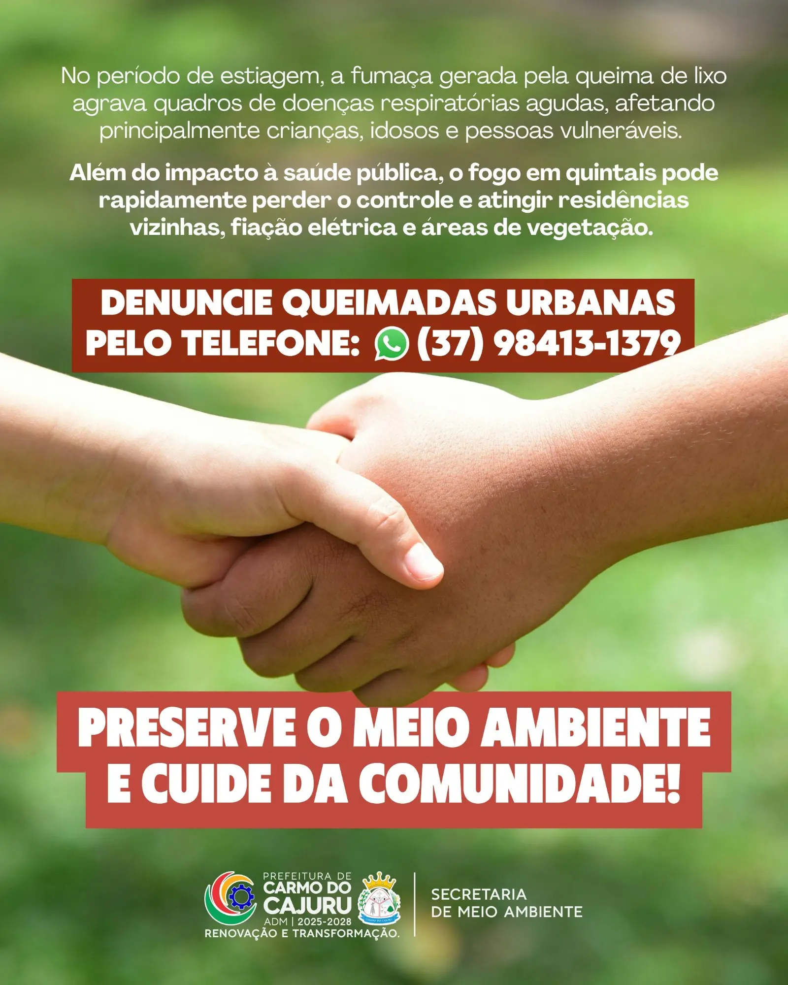 Queima de resíduos domésticos é proibida em Carmo do Cajuru