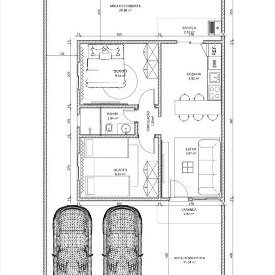 Casa 2 quartos em construção no Vale das Aroeiras