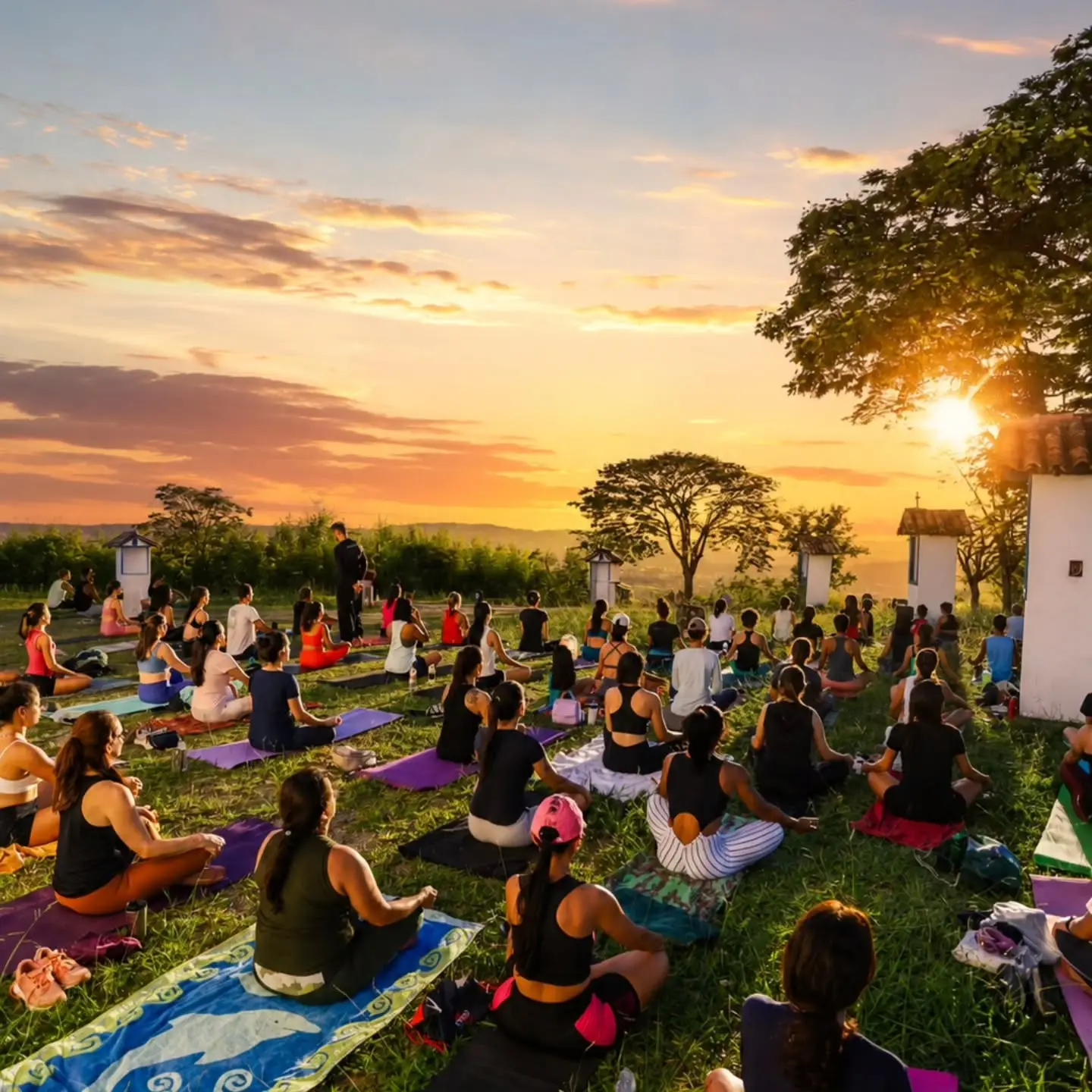 Yoga ao Pôr do Sol no Morro do Bonfim
