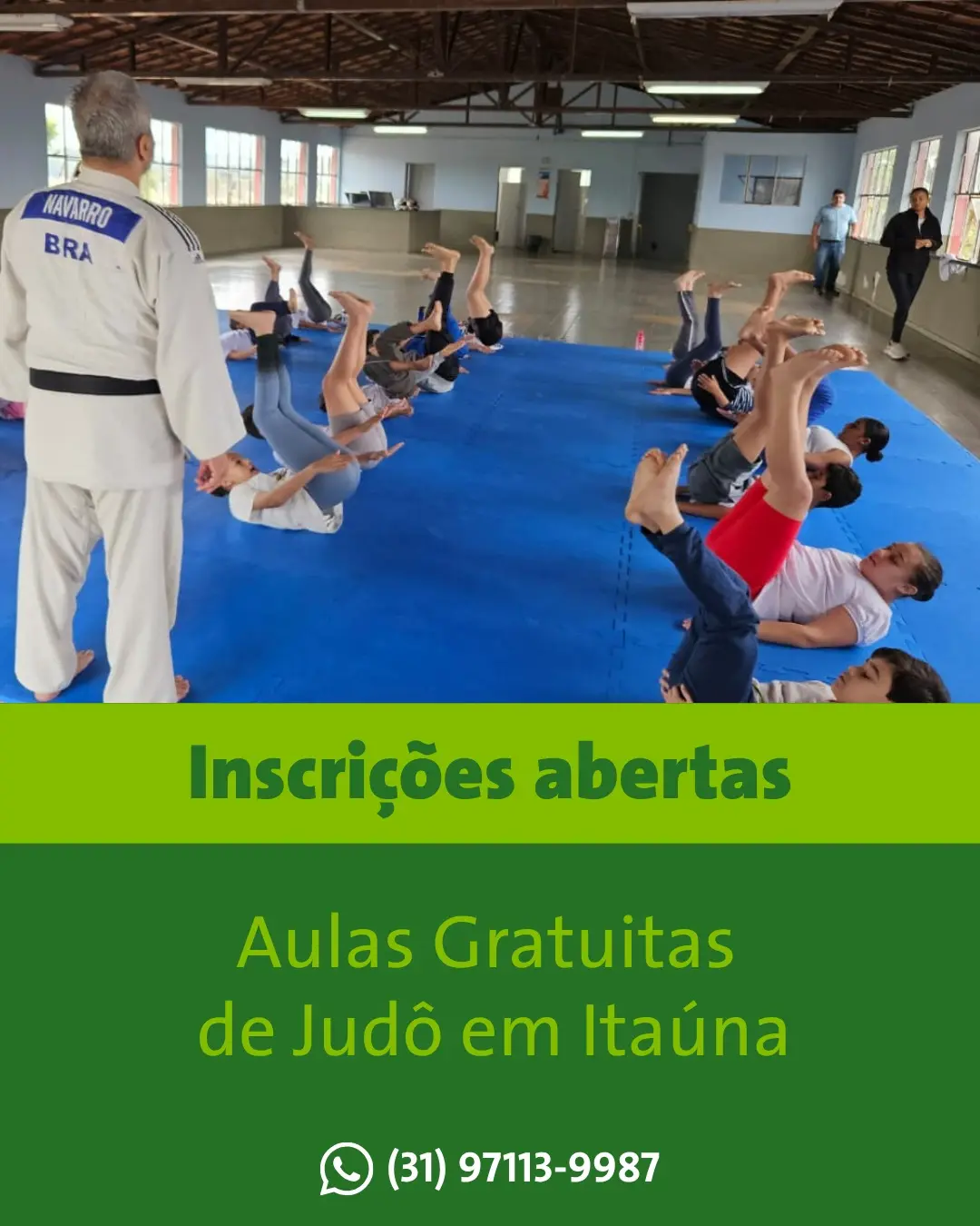 Aulas gratuitas de judô para crianças e adolescentes