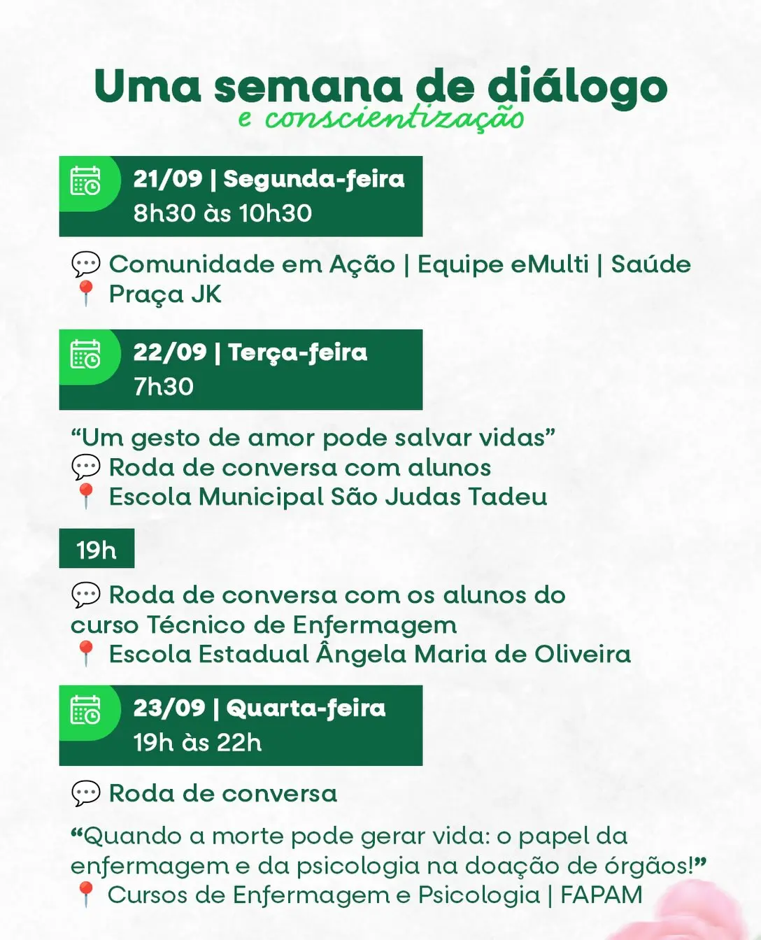 Campanha "Diga Sim à Doação de Órgãos" em Pará de Minas