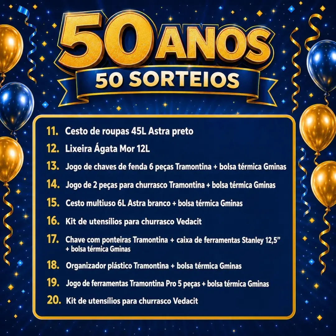 50 anos do Depósito Padre Eustáquio com show e sorteios