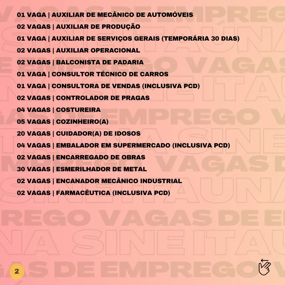 Sine oferece 290 vagas de emprego nesta sexta-feira