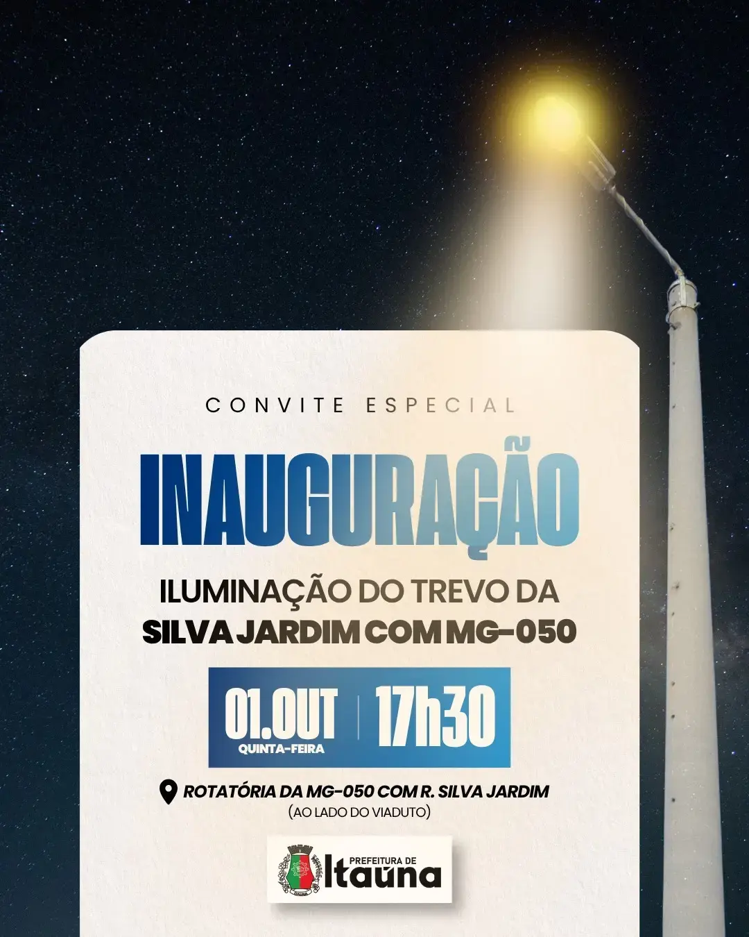 Prefeitura entrega iluminação no trevo da Silva Jardim
