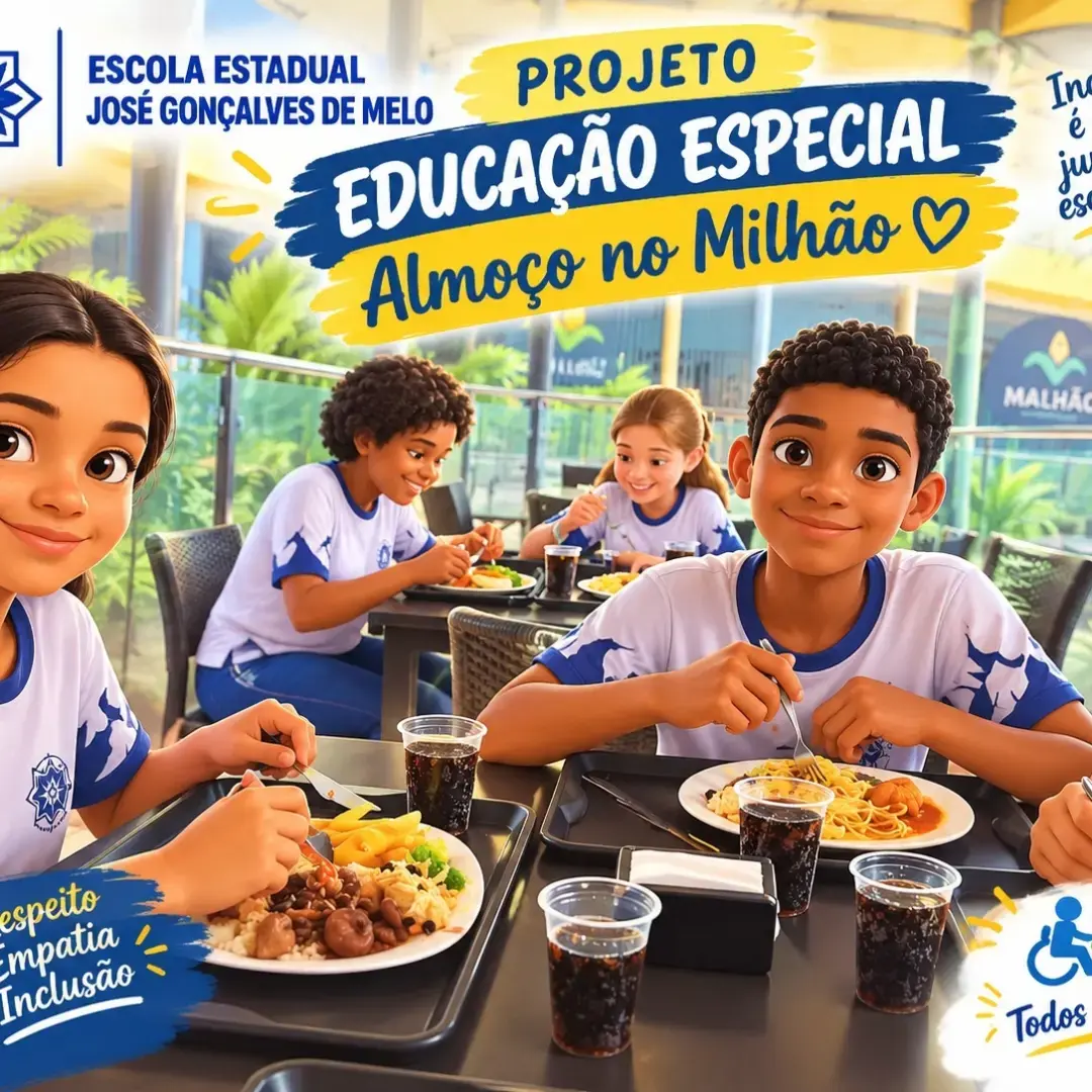 Almoço de inclusão da Educação Especial na Escola José Gonçalves de Melo
