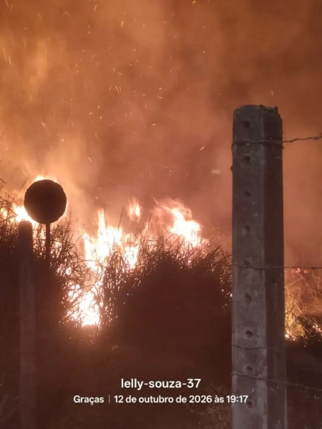 Incêndio atinge mata nos fundos do Hospital Manoel Gonçalves