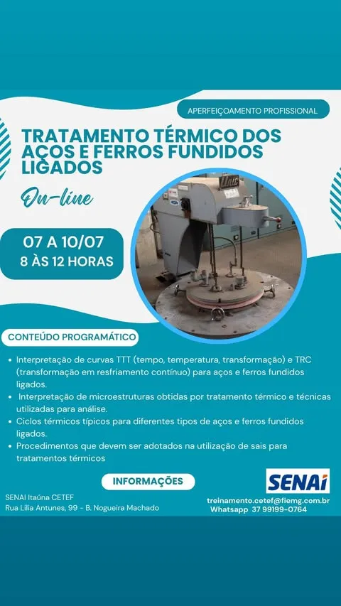 Treinamento Tratamento Térmico no SENAI Itaúna