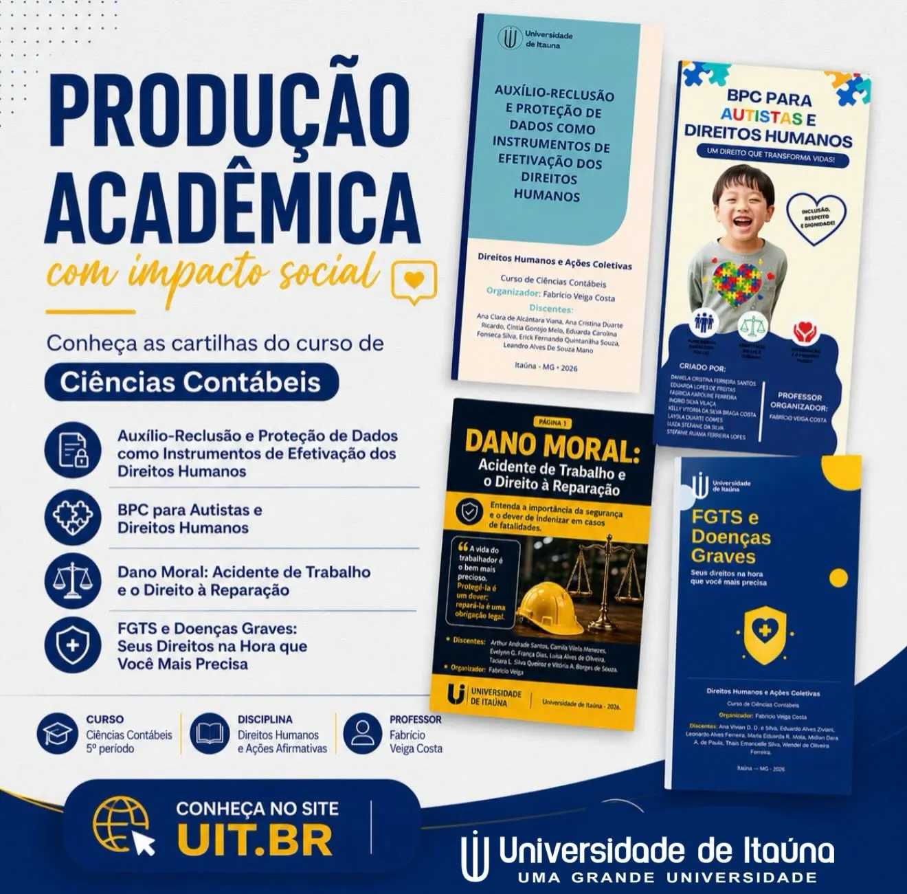 Cartilhas de Direitos Humanos produzidas por alunos de Ciências Contábeis