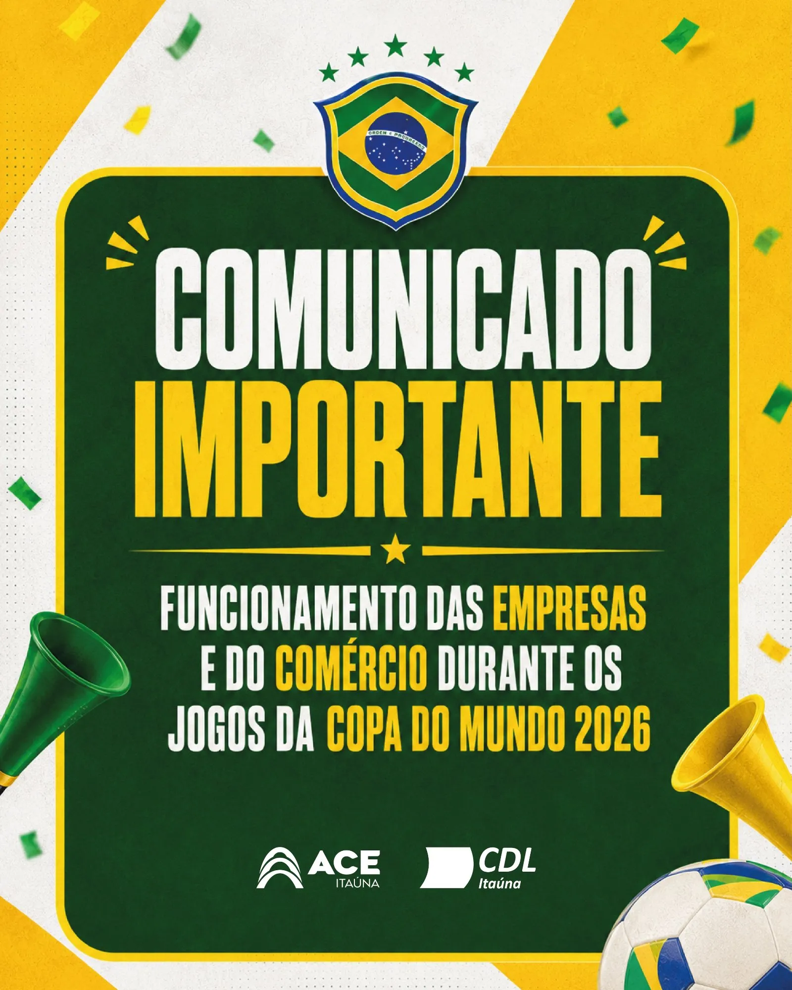 Funcionamento das empresas durante jogos da Copa do Mundo 2026