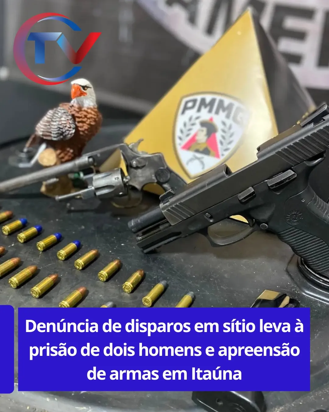 Prisão em flagrante por disparos de arma de fogo na zona rural de Itaúna