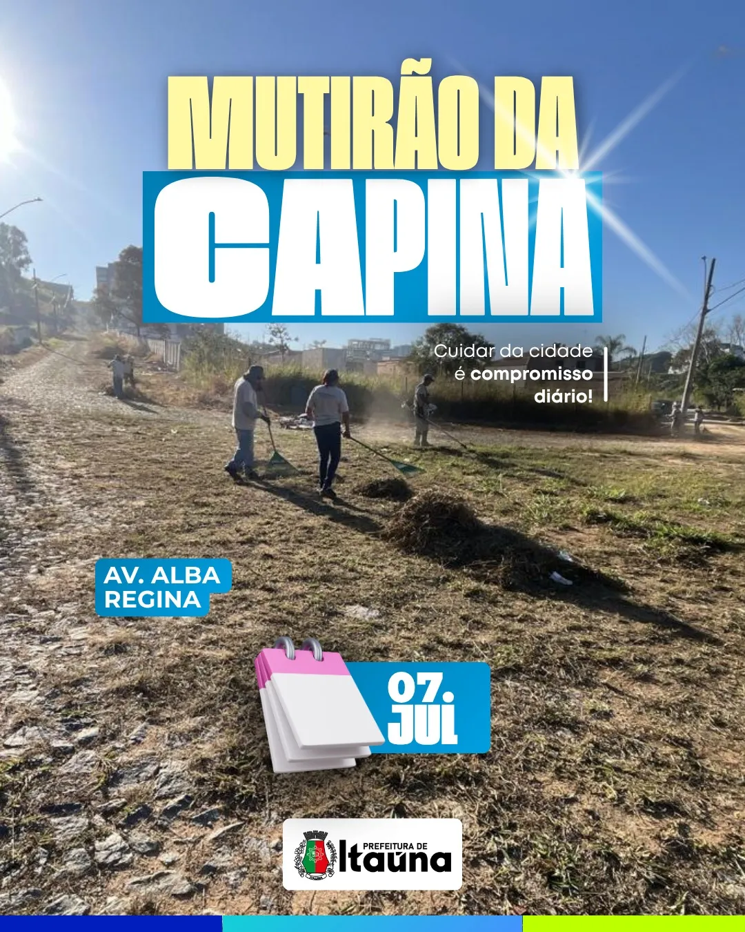 Mutirão de limpeza e manutenção urbana em Itaúna