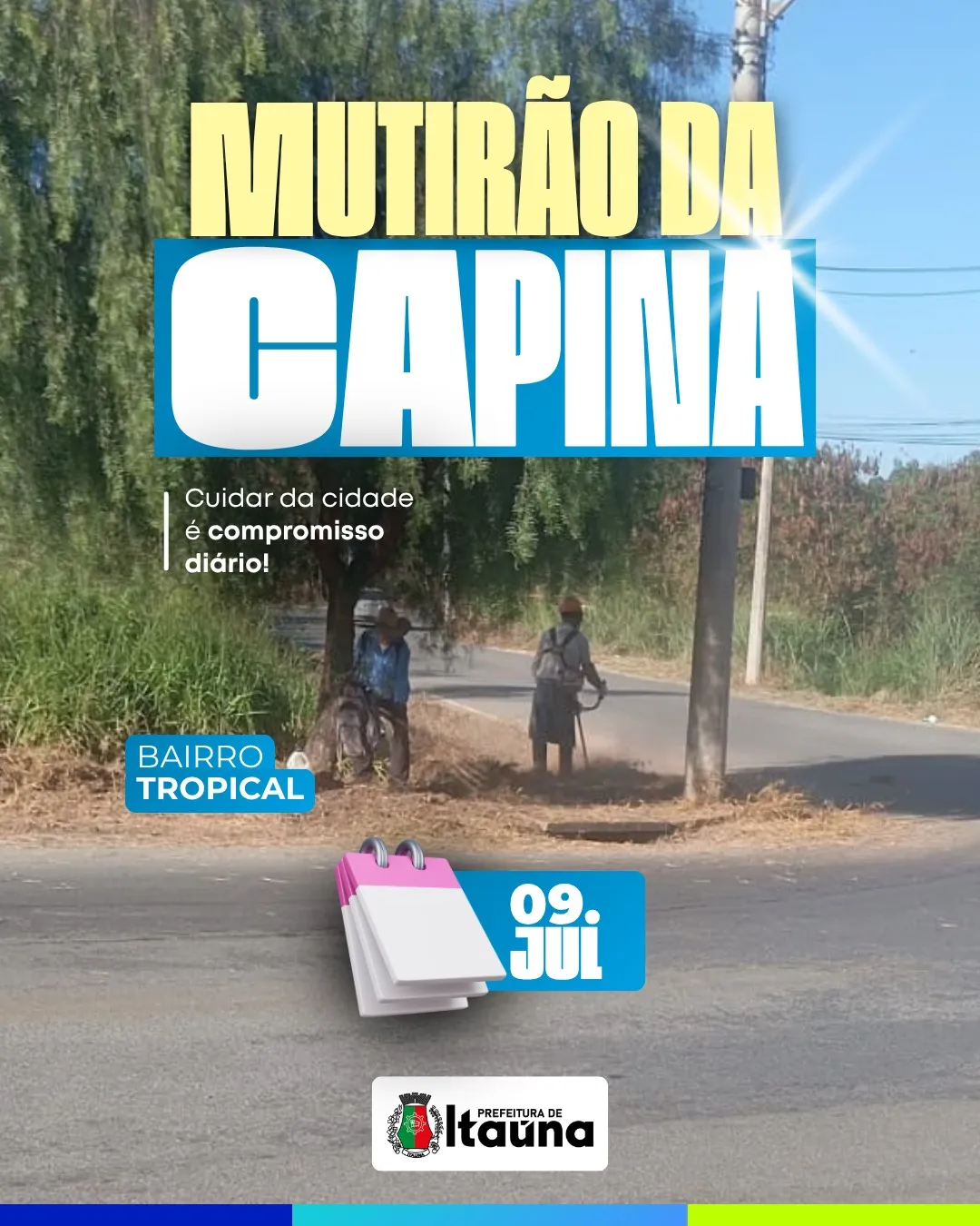 Mutirão de limpeza e manutenção urbana em Itaúna
