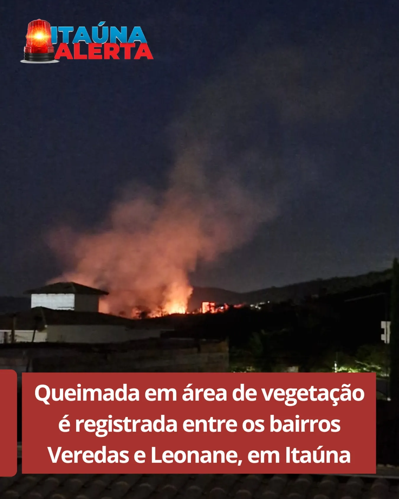 Incêndio em área de vegetação em Itaúna