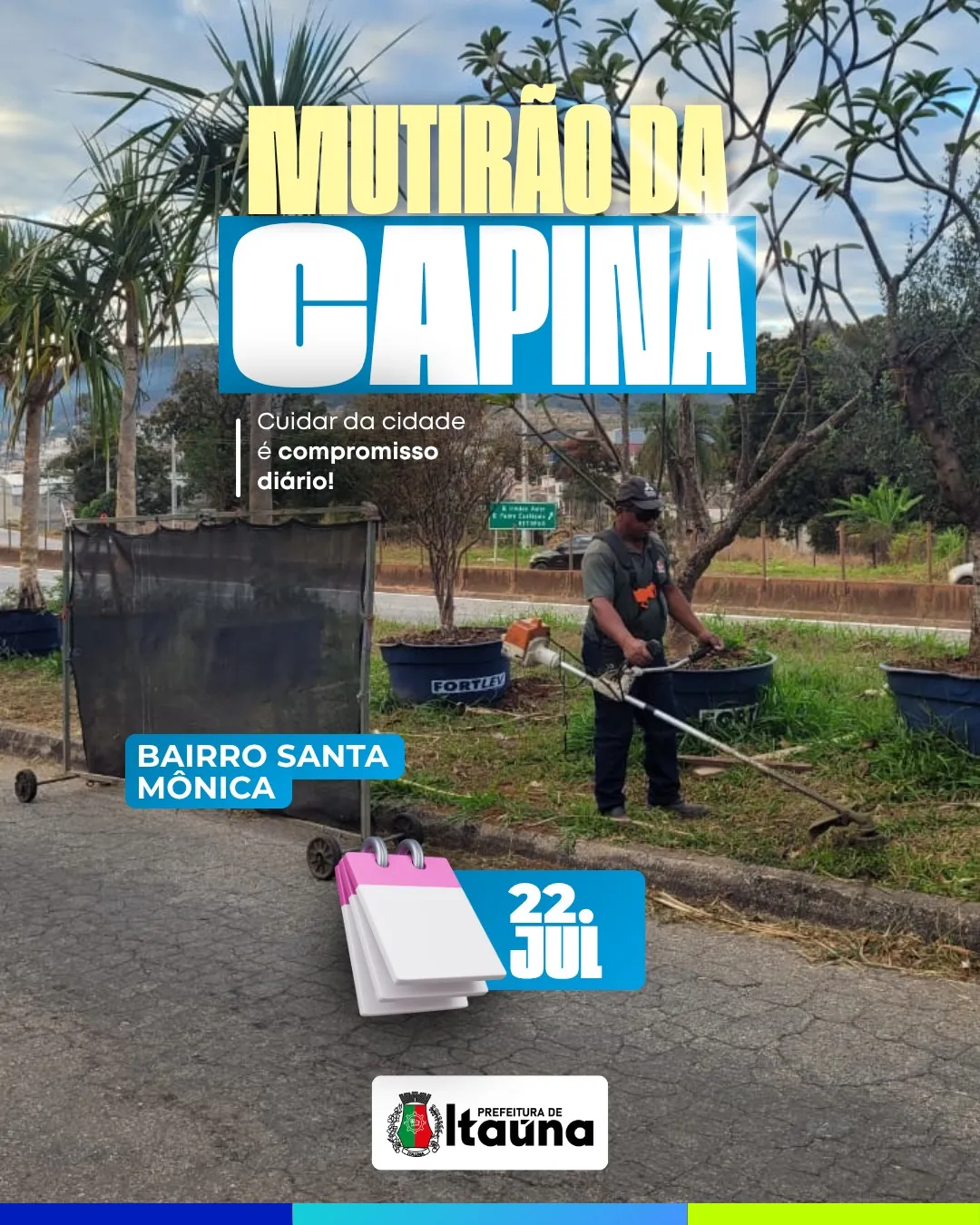 Mutirão de capina e manutenção urbana em Itaúna