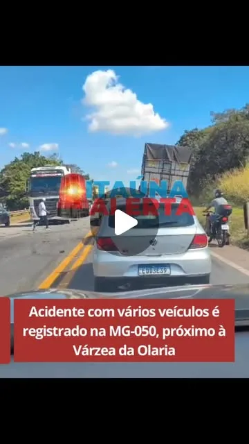 Acidente com vários veículos deixa feridos na MG-050