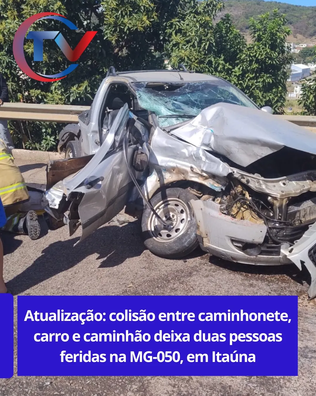 Acidente na MG-050 deixa duas pessoas feridas