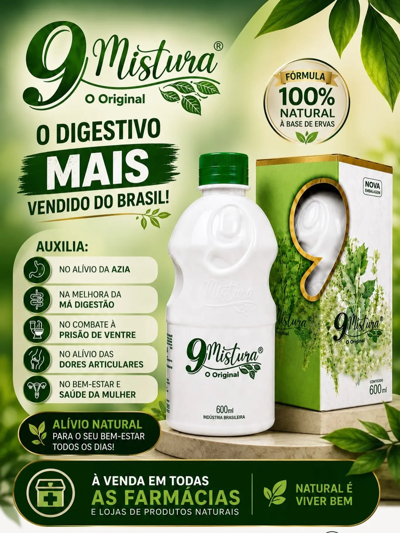 9 Mistura: Suplemento natural para digestão e bem-estar
