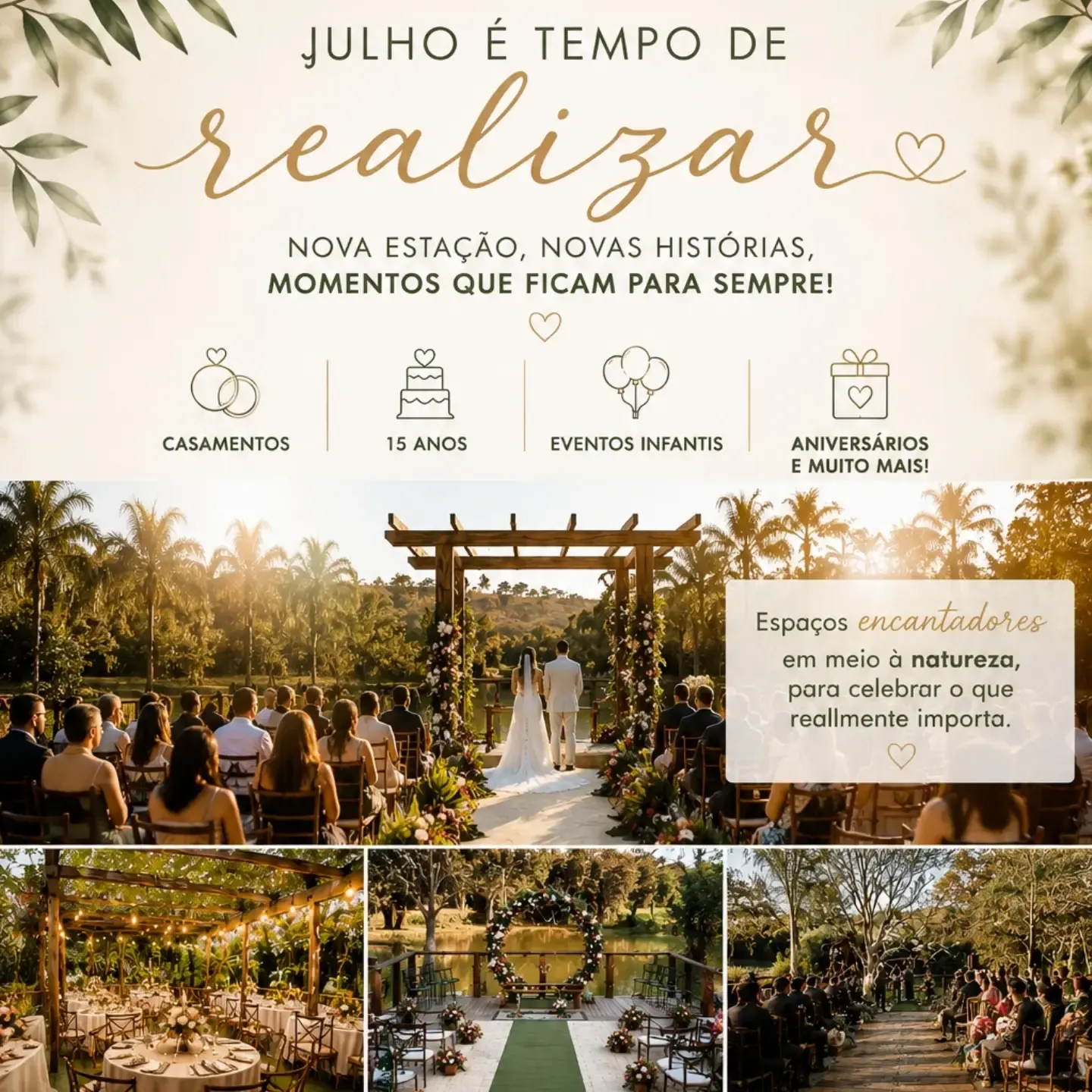 Espaço para eventos: casamentos, aniversários e 15 anos