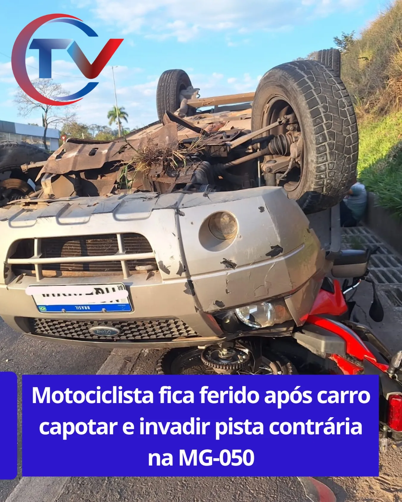 Acidente na MG-050: Motociclista ferido entre Itaúna e Divinópolis