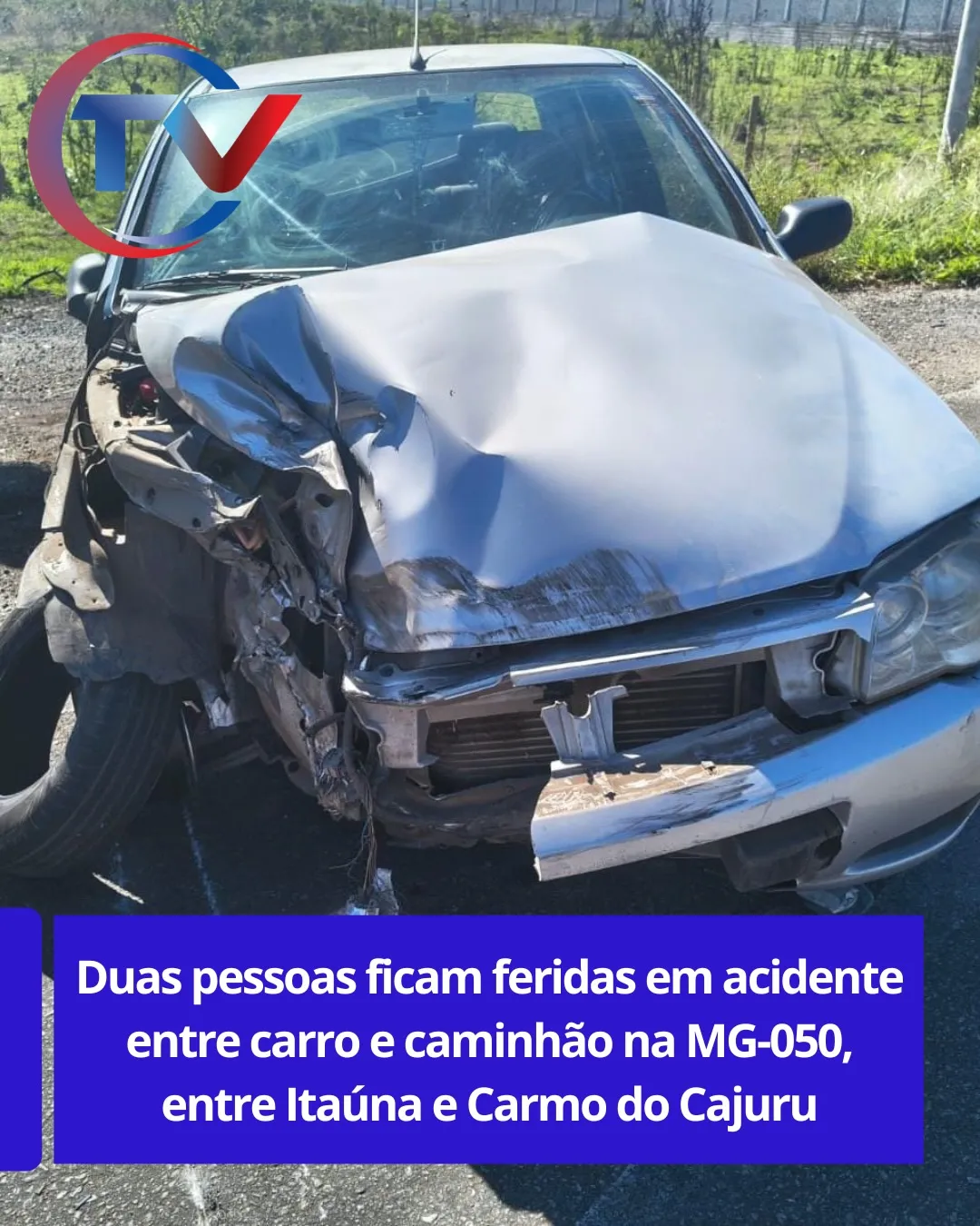 Acidente entre carro e caminhão na MG-050 deixa feridos leves
