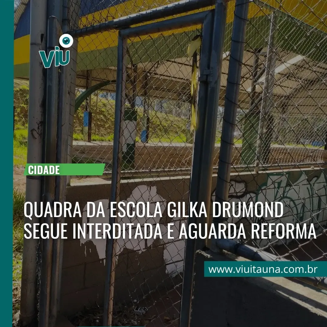 Quadra da Escola Gilka Drumond interditada em Lourdes