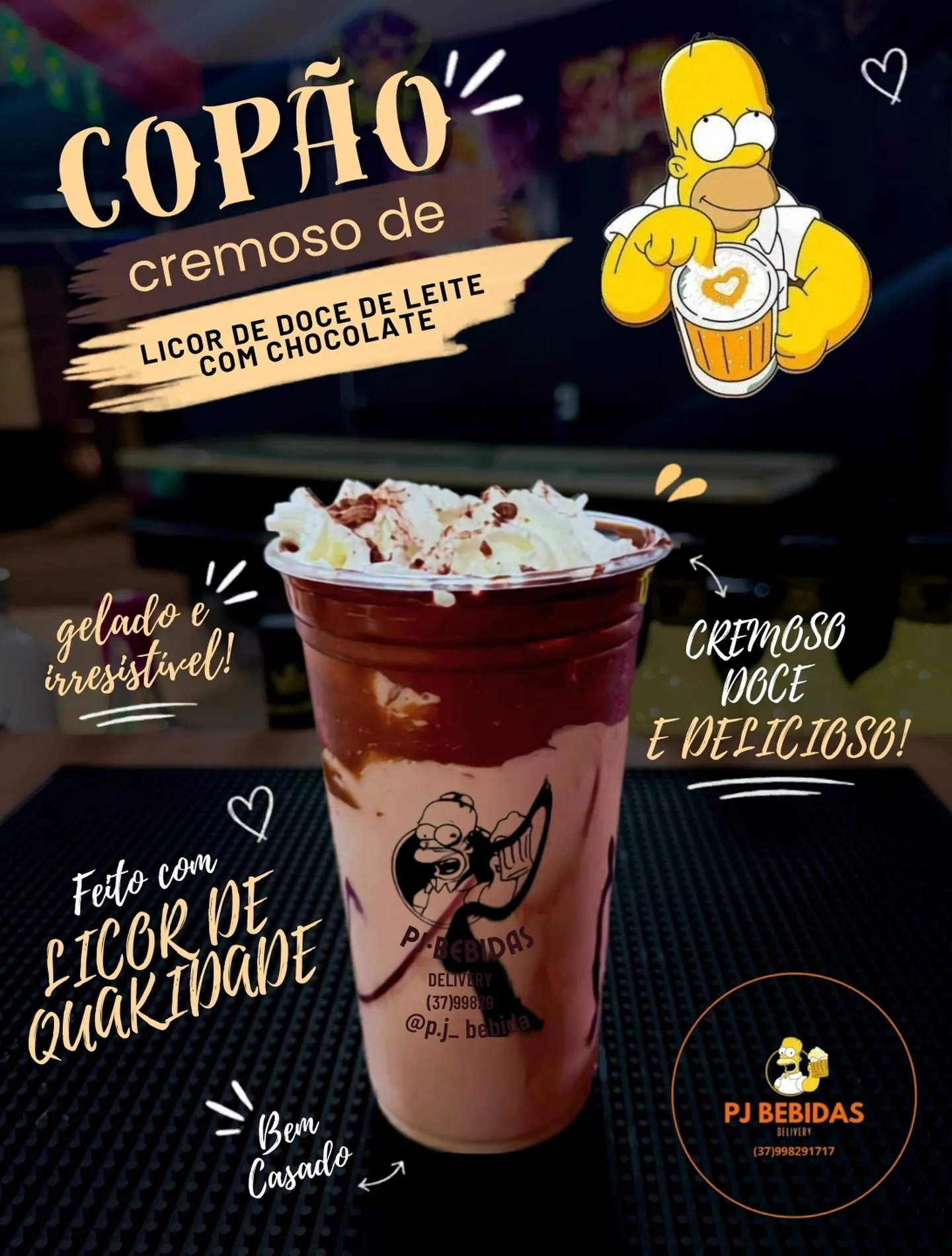 Licor de Doce de Leite com Chocolate - P.J. Bebidas
