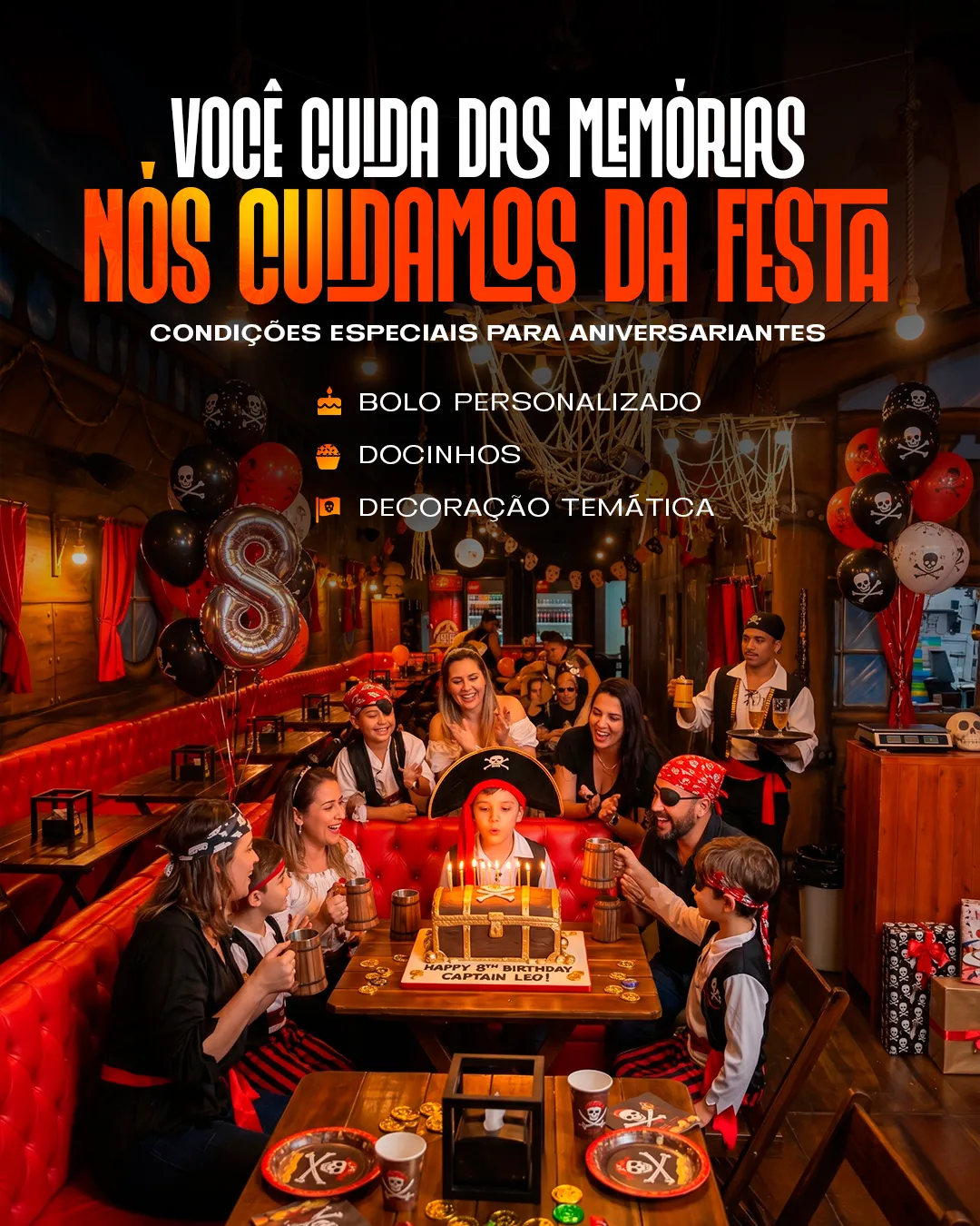 Festa infantil na Piratas Pizzetown