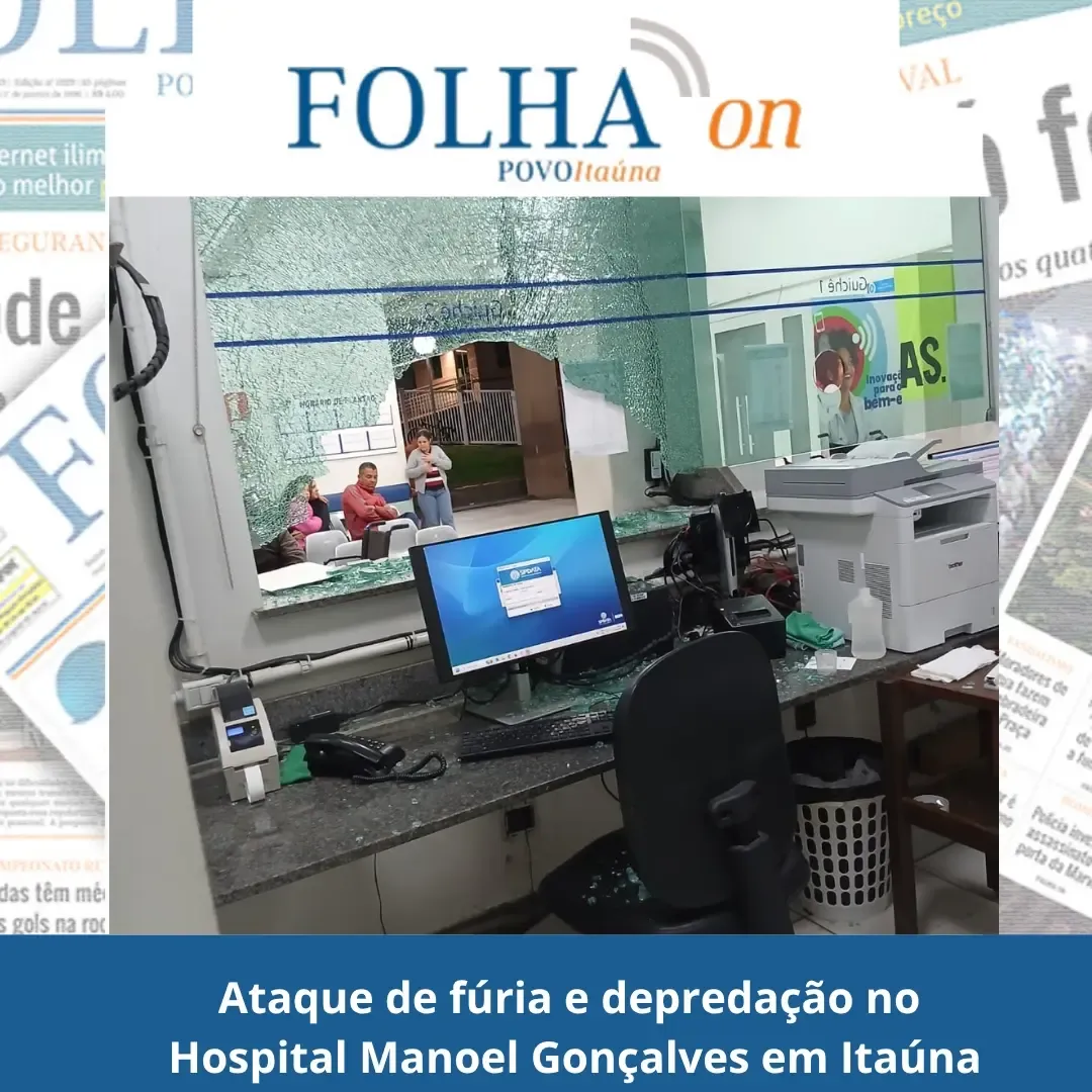 Homem causa pânico e destrói recepção de hospital em Itaúna