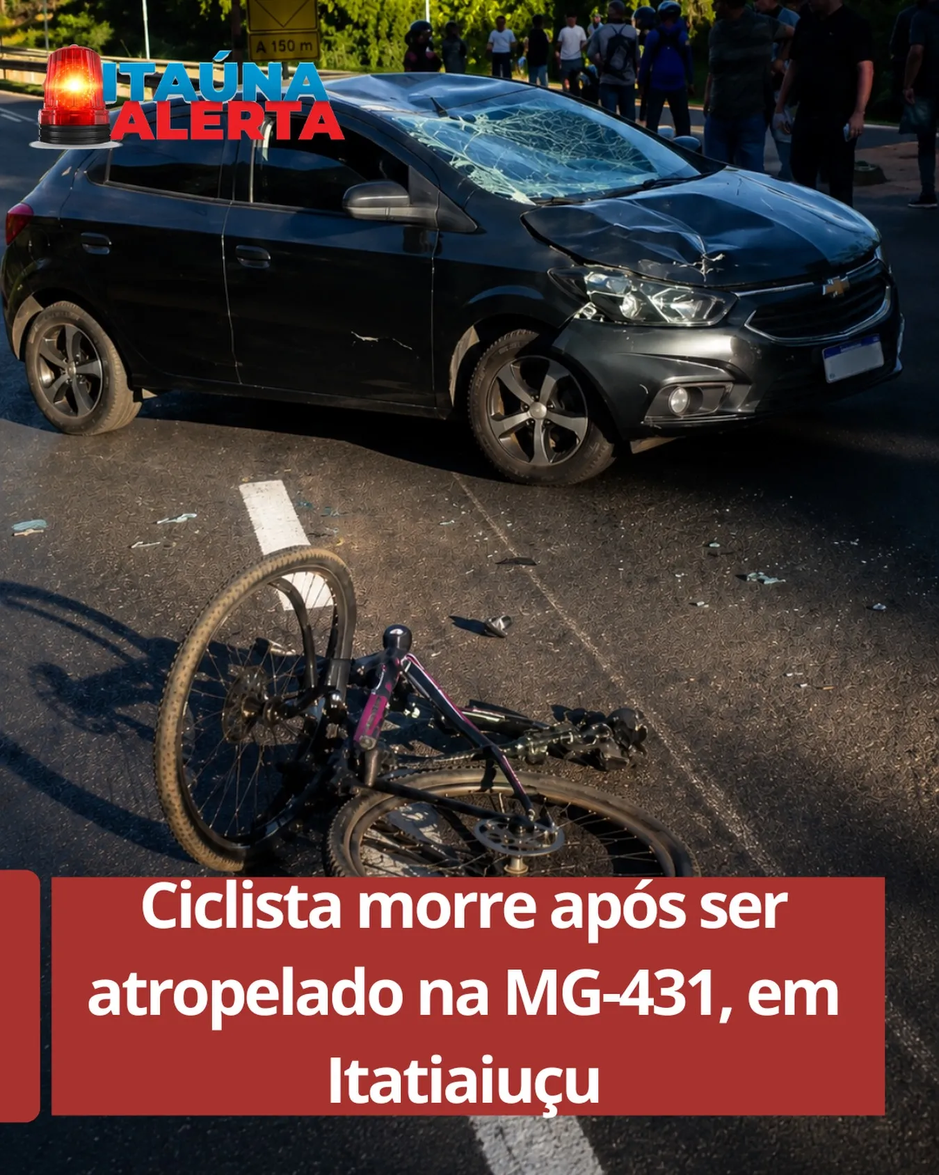 Ciclista morre atropelado por carro na MG-431