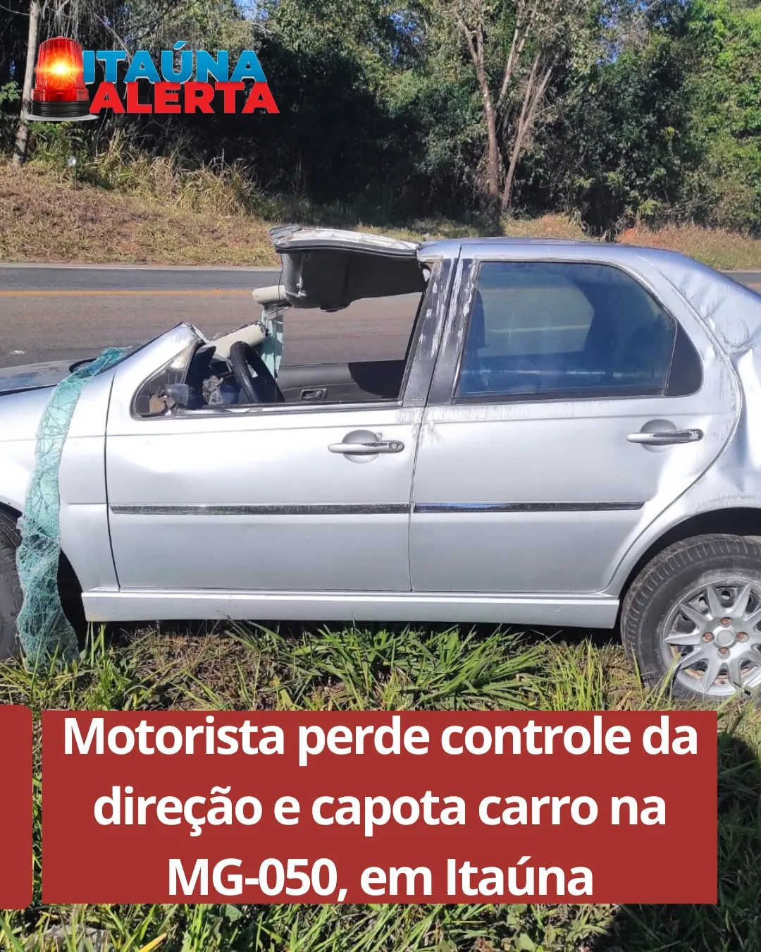 Acidente com capotamento na MG-050 em Itaúna