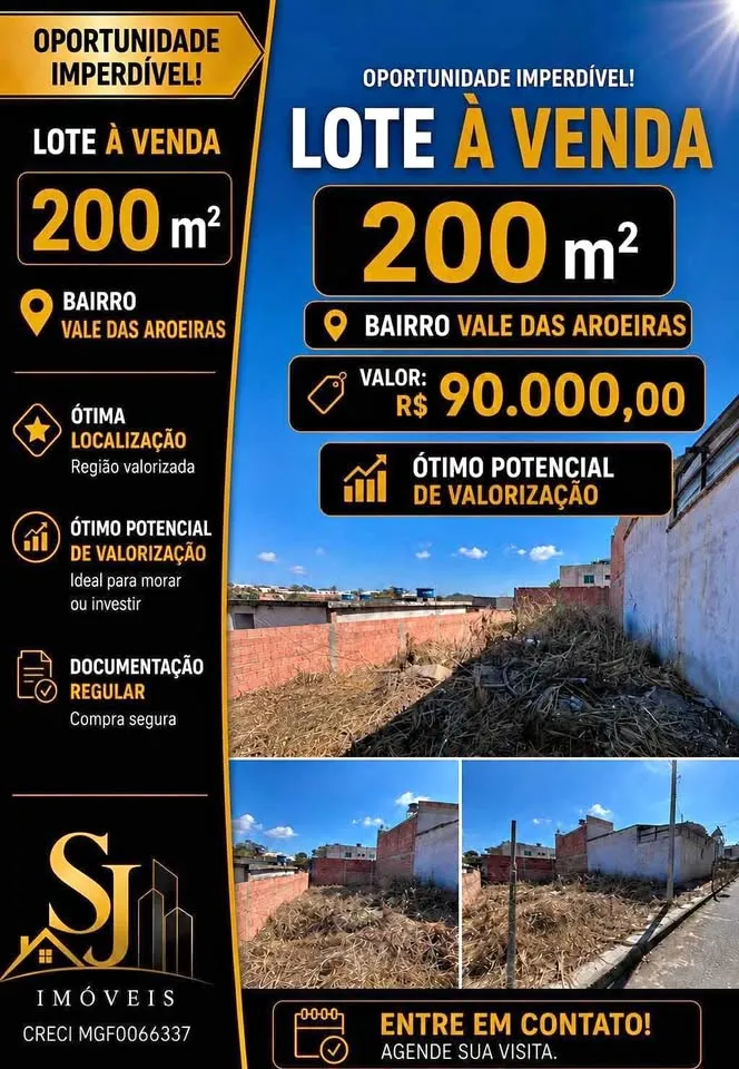 Vendo lote no bairro Vale Das Aroeiras