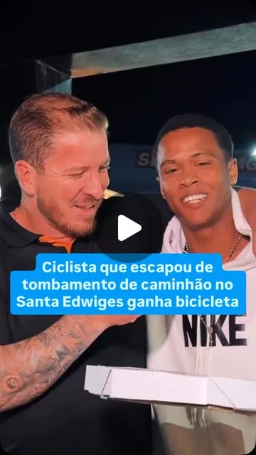 Ciclista que escapou de acidente com caminhão ganha bicicleta nova