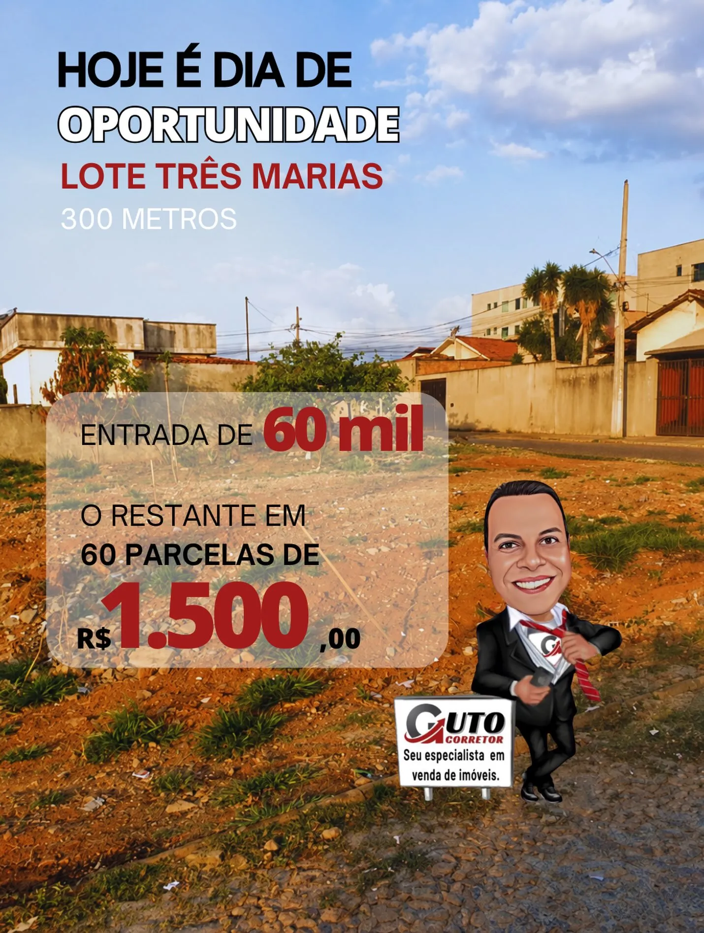 Lote 300 m² à venda no Bairro Três Marias