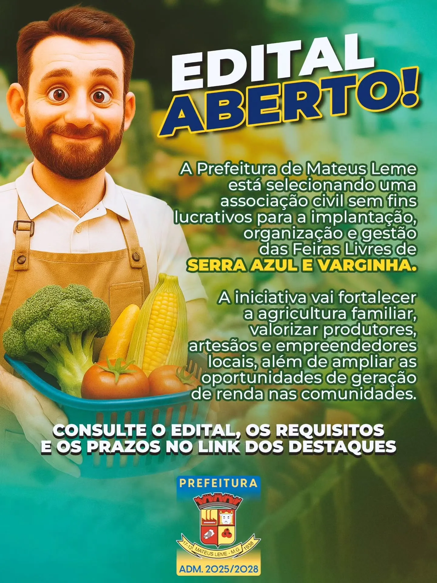 Edital para Feiras Livres em Serra Azul e Varginha
