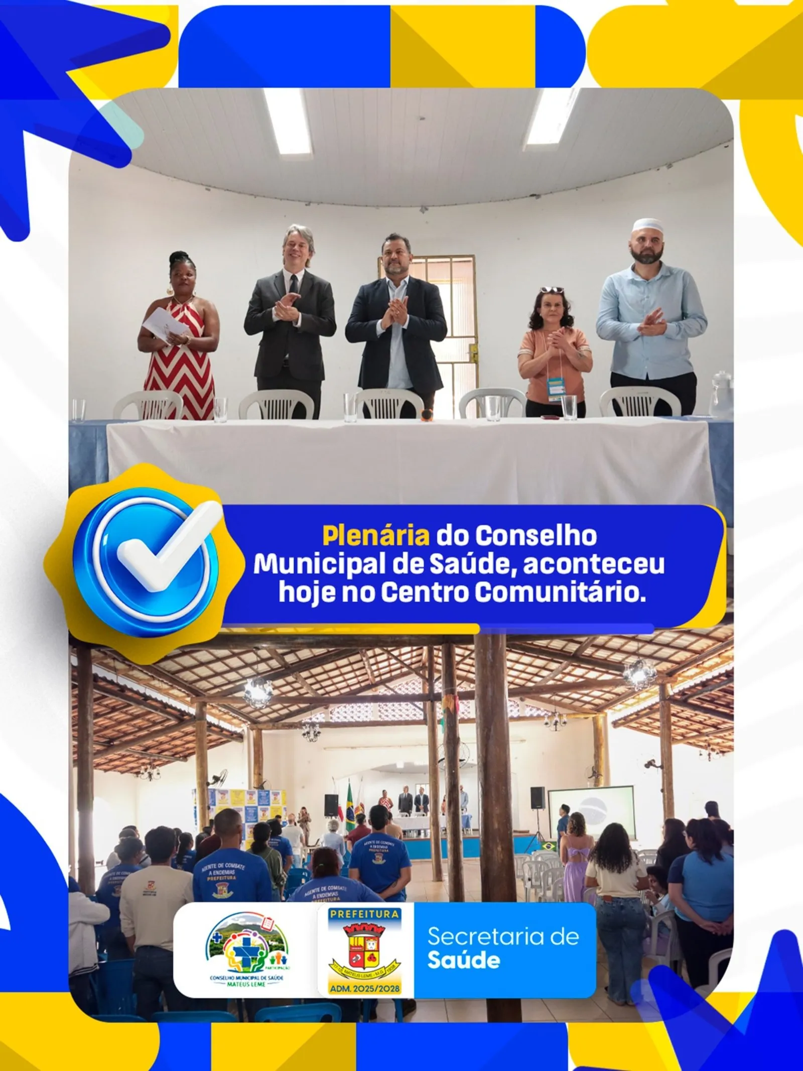 Plenária do Conselho Municipal de Saúde em Mateus Leme