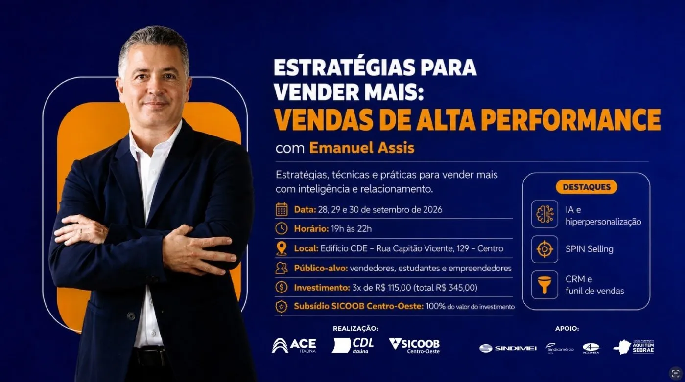 CURSO: ESTRATÉGIAS PARA VENDER MAIS: VENDAS DE ALTA PERFORMANCE