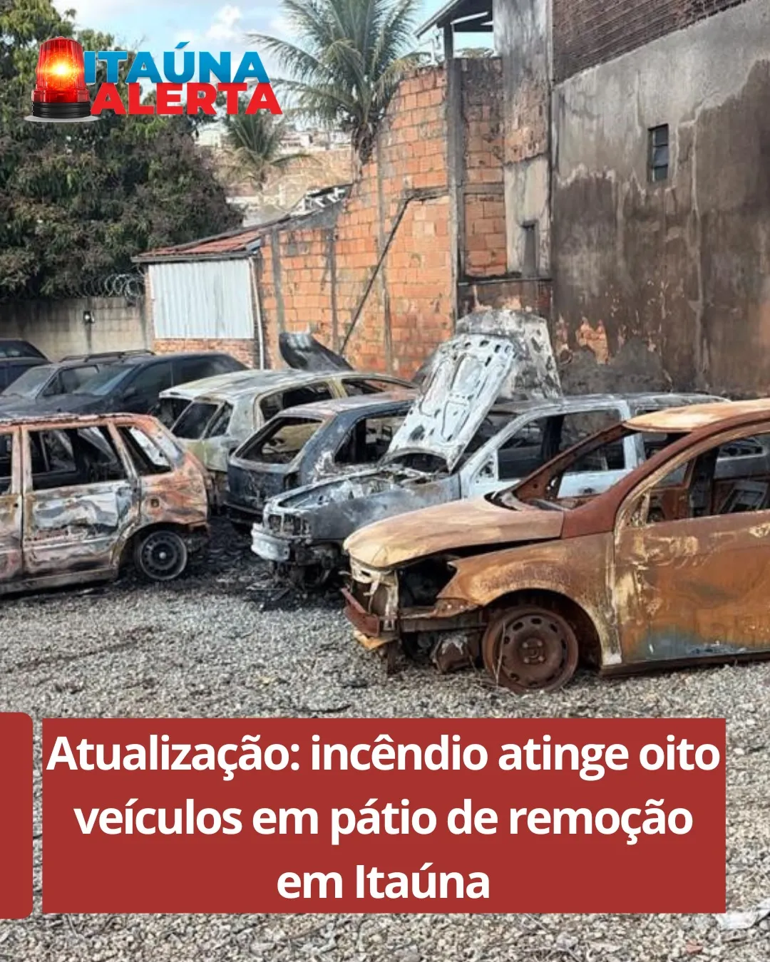 Incêndio atinge oito veículos em pátio no Lourdes