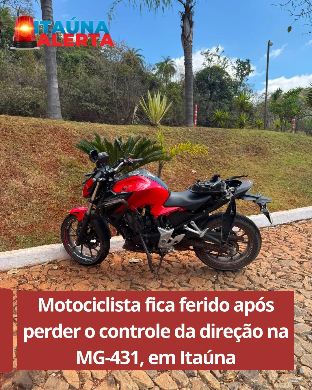 Motociclista ferido em acidente na MG-431