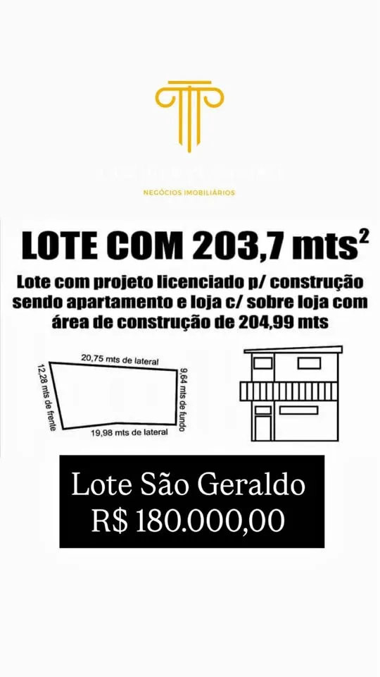 Lote à venda no São Geraldo