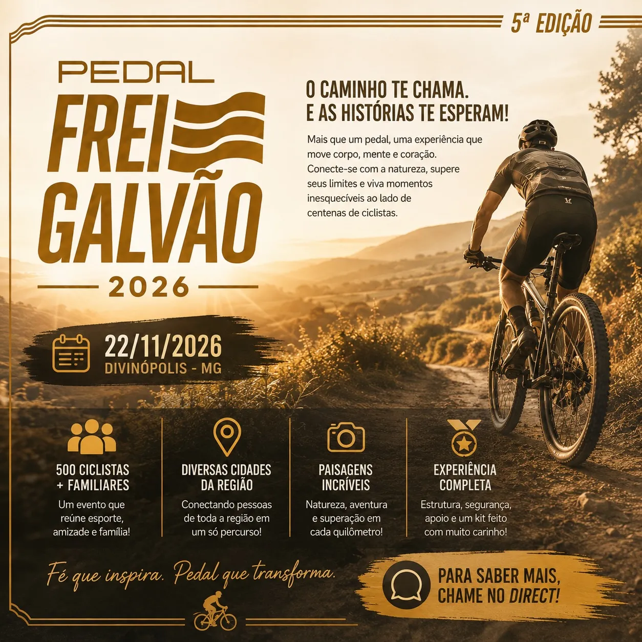 Pedal Frei Galvão 2026 em Divinópolis