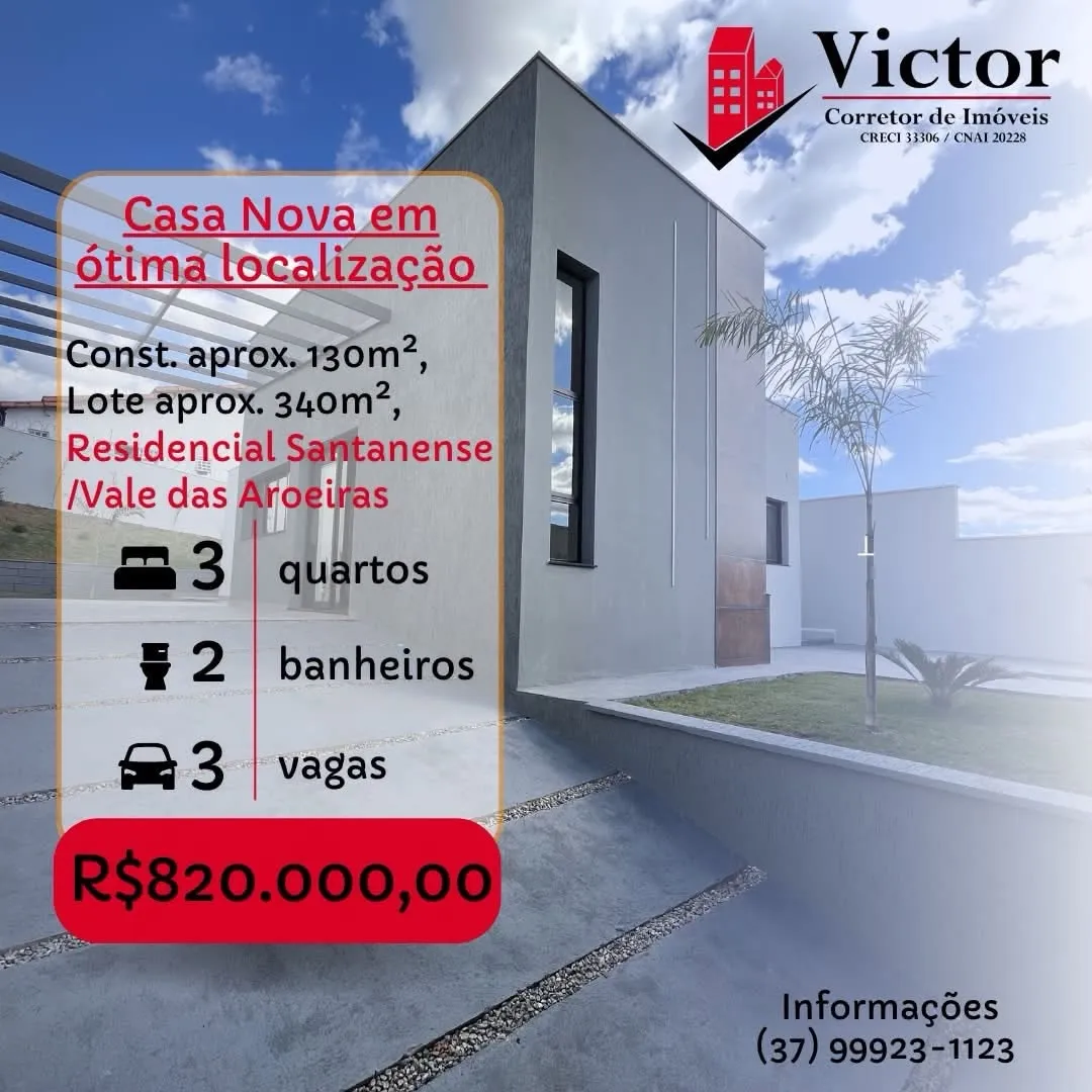 Casa 3 quartos à venda no Residencial Santanense