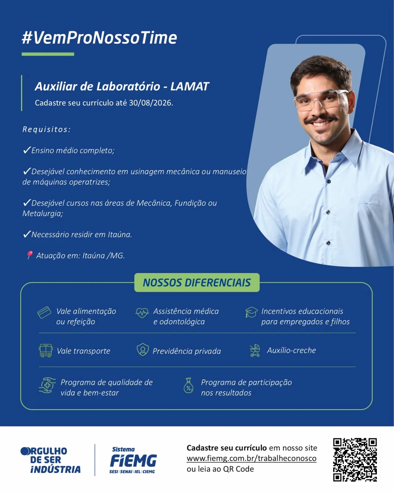 Vaga para Auxiliar de Laboratório - LAMAT
